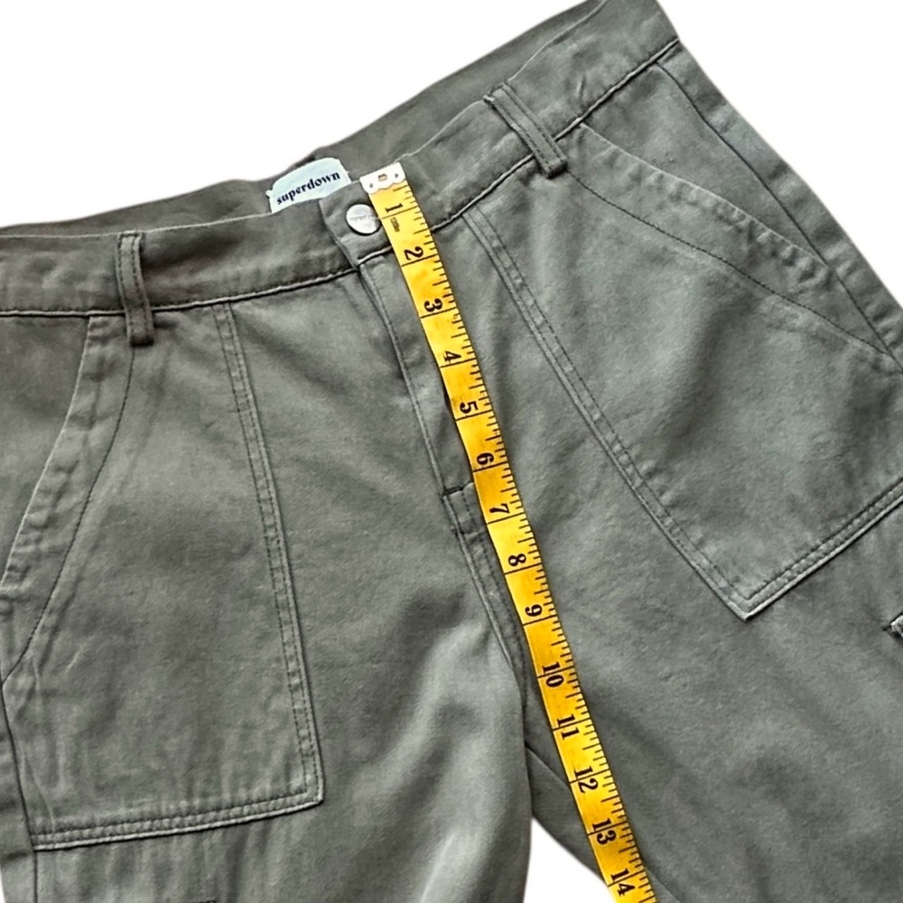 Revolve superdown Adina Cargo Pants Olive Green Small 100% Cotton - Picture 9 of 11